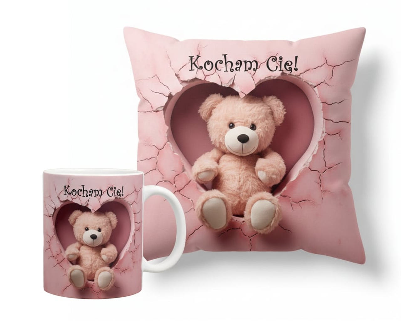 Poduszka i kubek na walentynki zestaw prezentowy walentynkowy