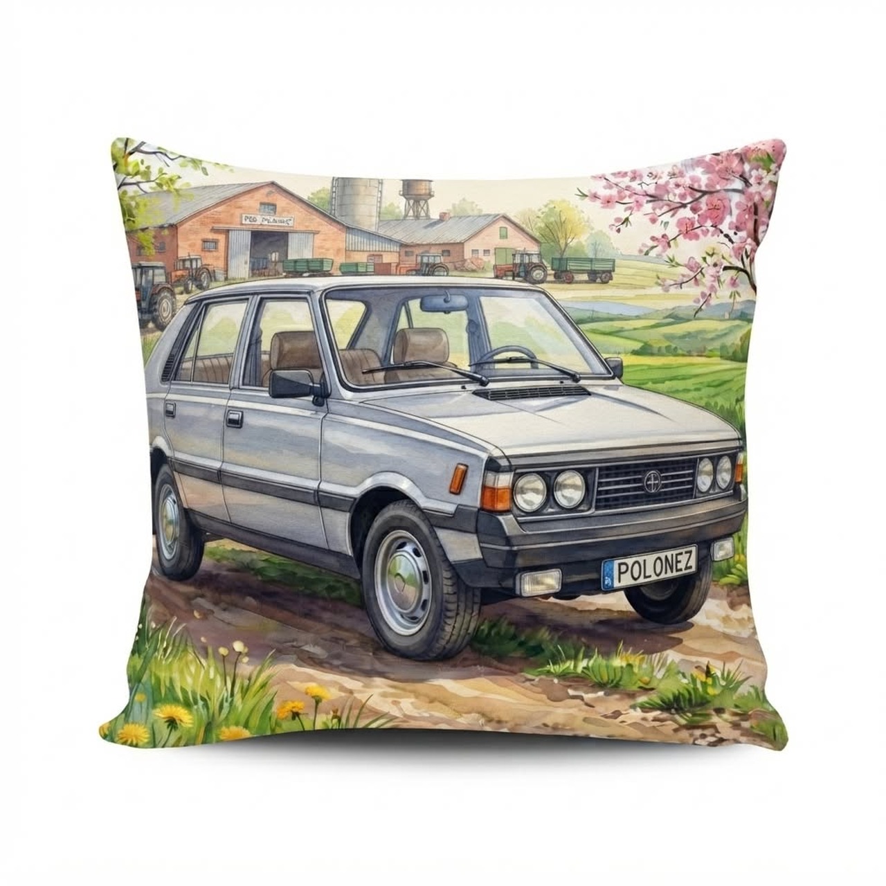 Poduszka z samochodem polonez prl